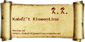 Kabát Klementina névjegykártya